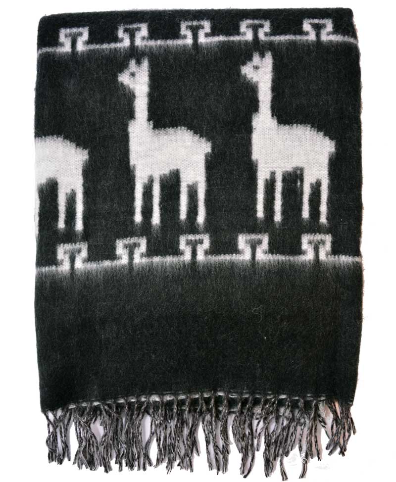 blanket alpaca peru black