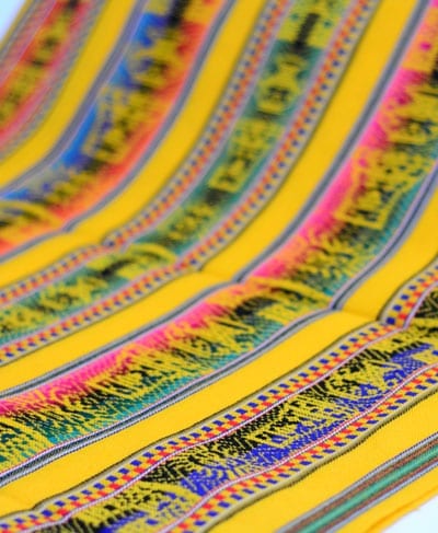 peruvian tablecloth yellow inca