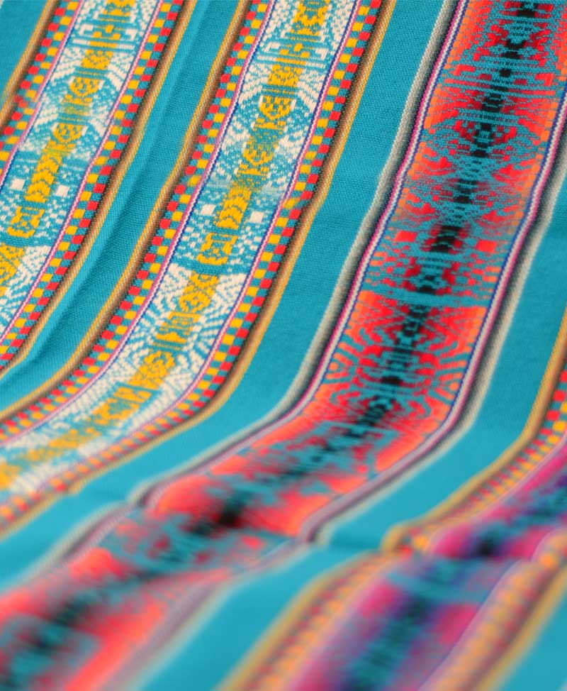peruvian tablecloth turquoise inca