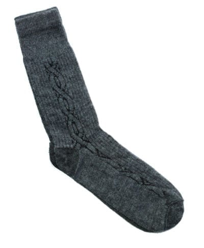 alpaca socks grey made in quebec