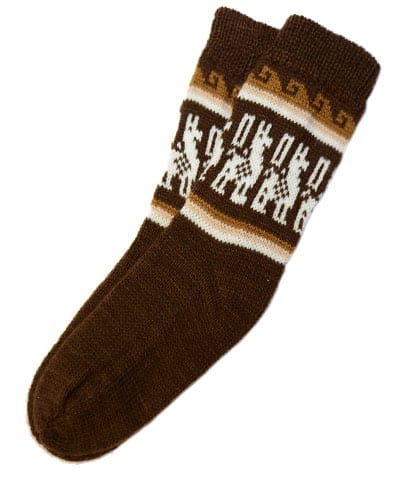 alpaca socks brown