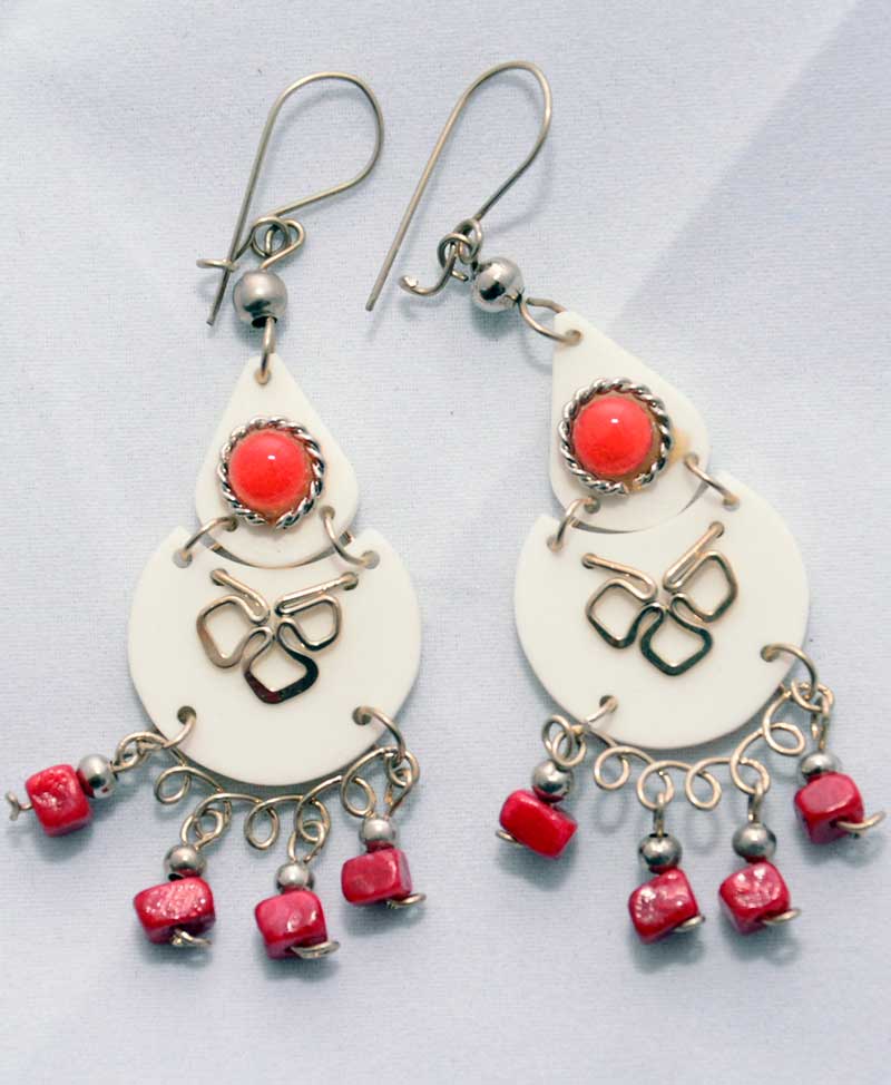 earrings made in peru - orange