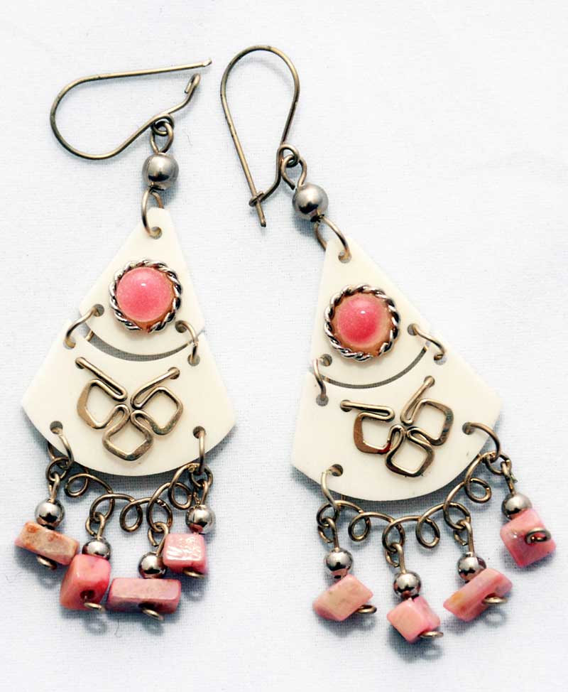 earrings made in peru - pink