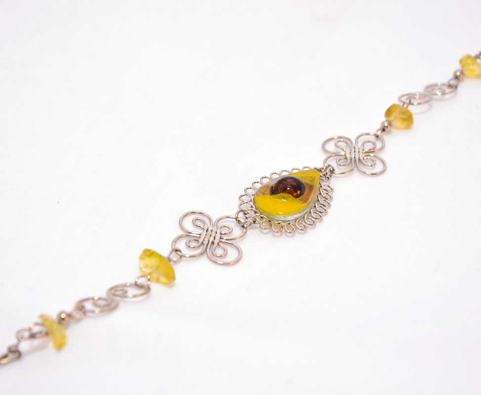bracelet molten glass yellow