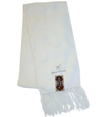 alpaca scarf camargo peru white wool