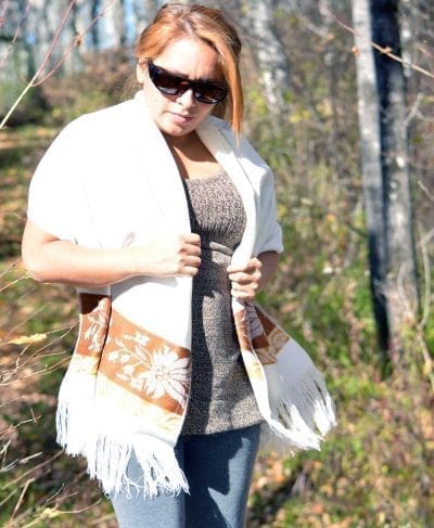 shawl ecuador white