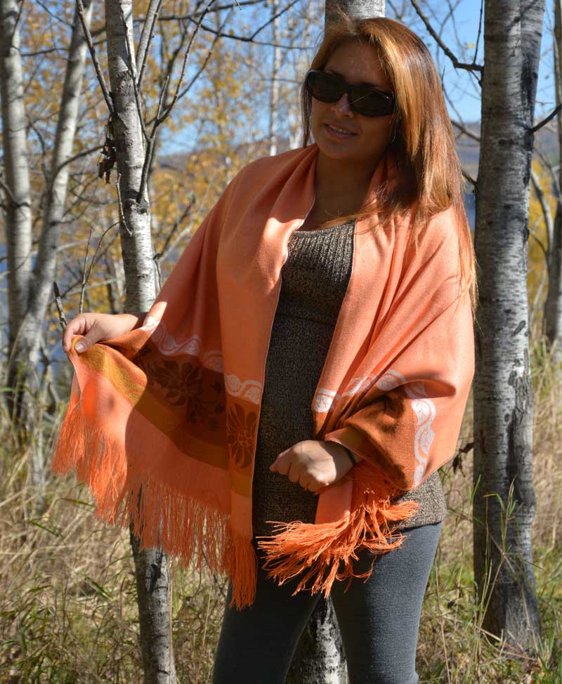 shawl ecuador orange