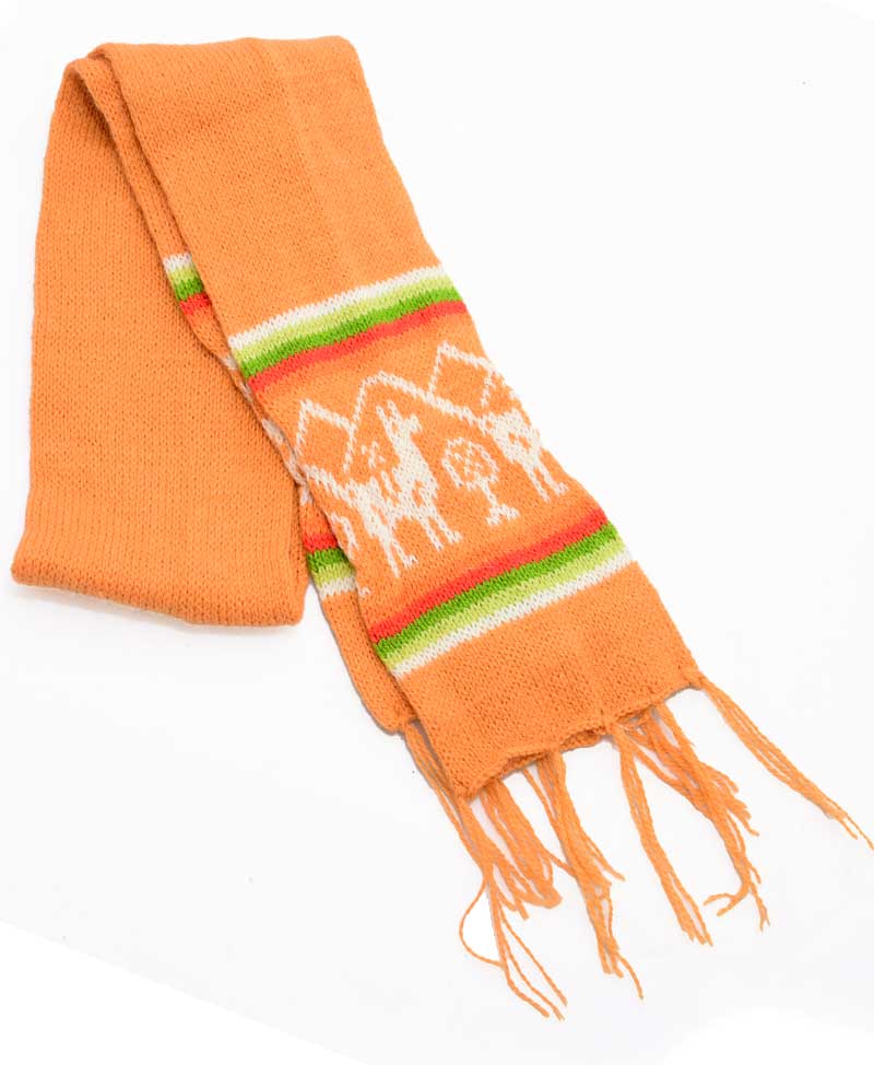 alpaca scarf kid orange