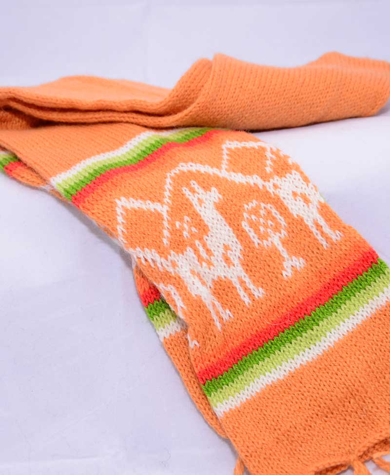 alpaca scarf kid orange
