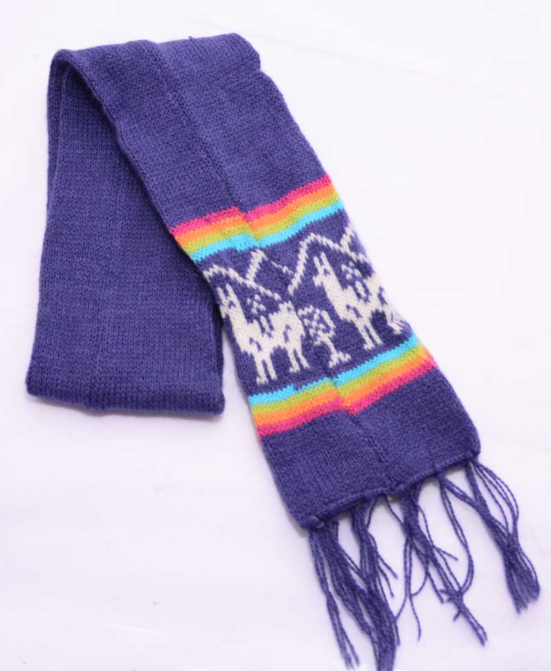 alpaca scarf kid blue