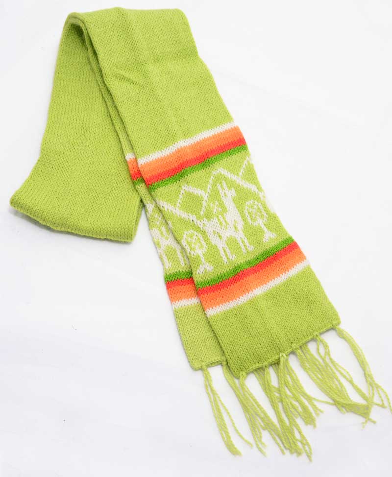 alpaca scarf kid green