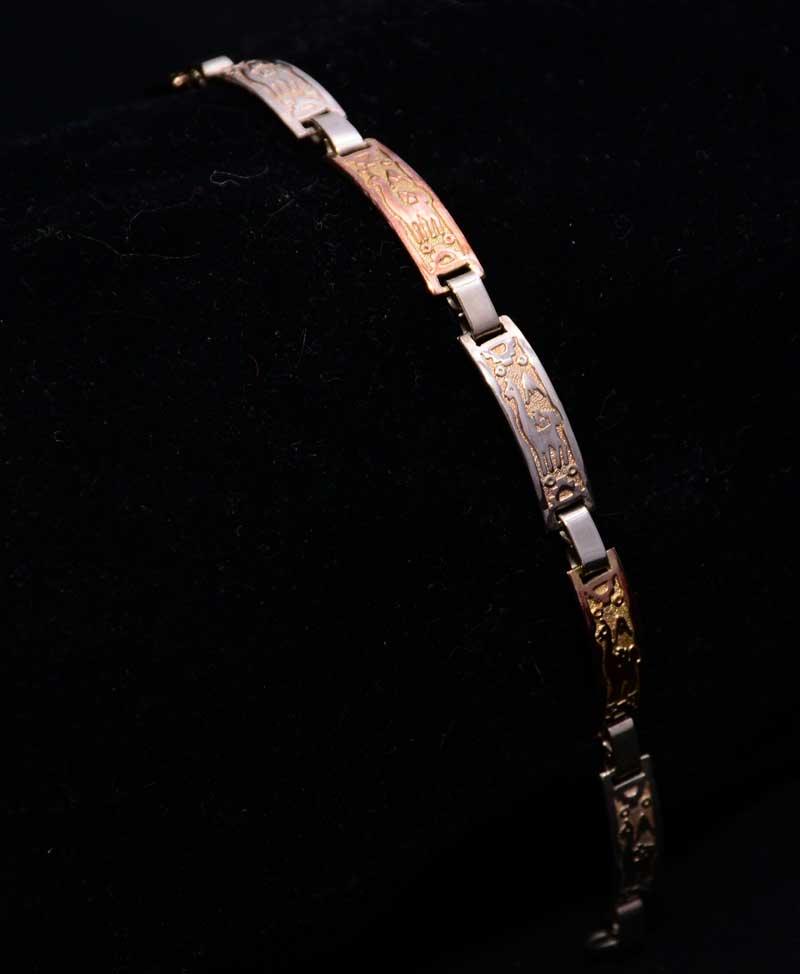 bracelet silver 950 gold lama