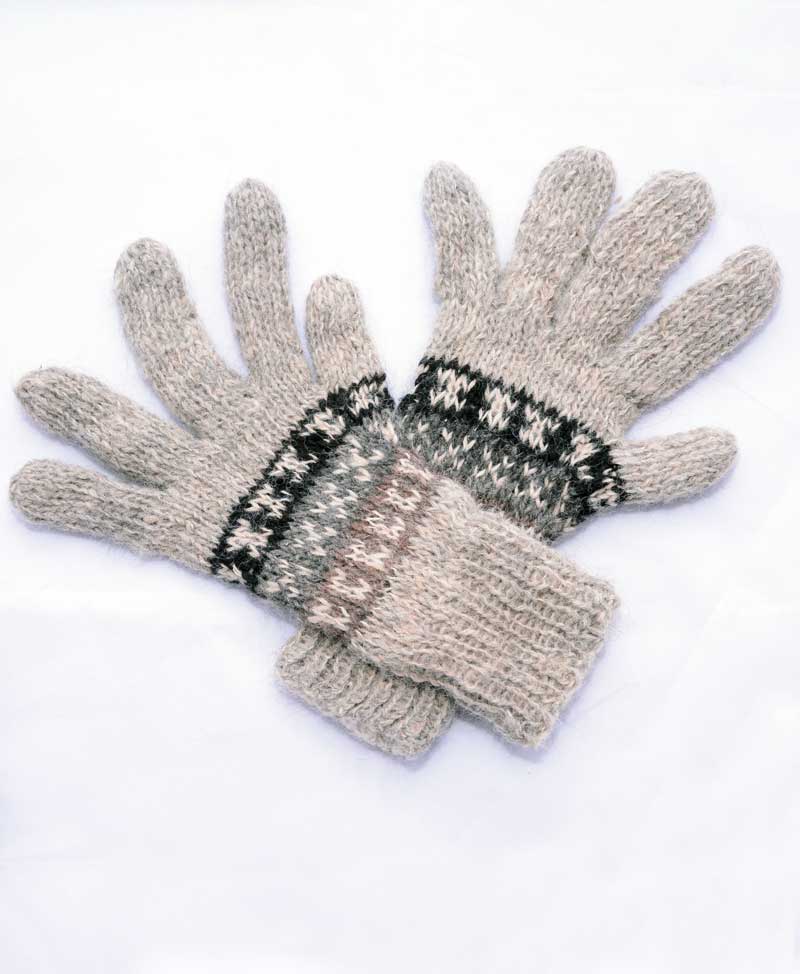 warm alpaca gloves grey