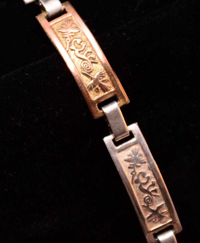 bracelet silver 950 gold nazca lines
