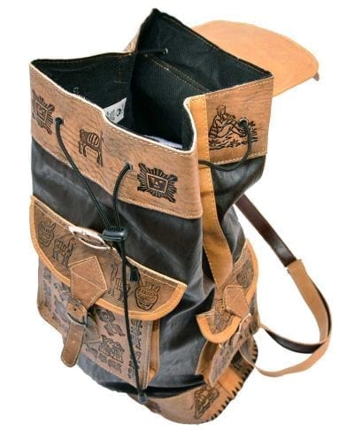 Backpack leather made in Peru