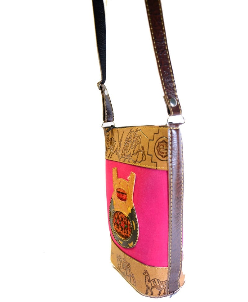 Peruvian handbag leather pink