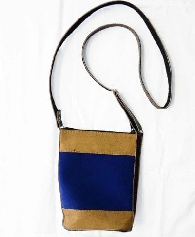 Peruvian handbag leather blue