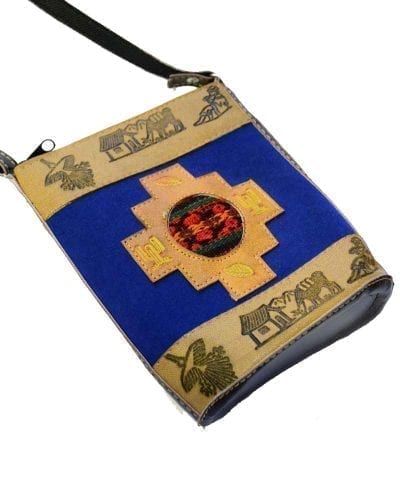 Peruvian handbag leather blue
