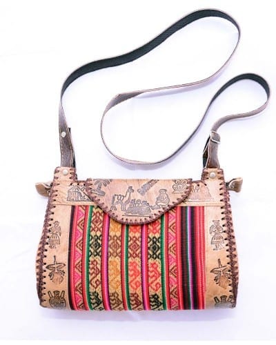 peruvian leather handbag - red