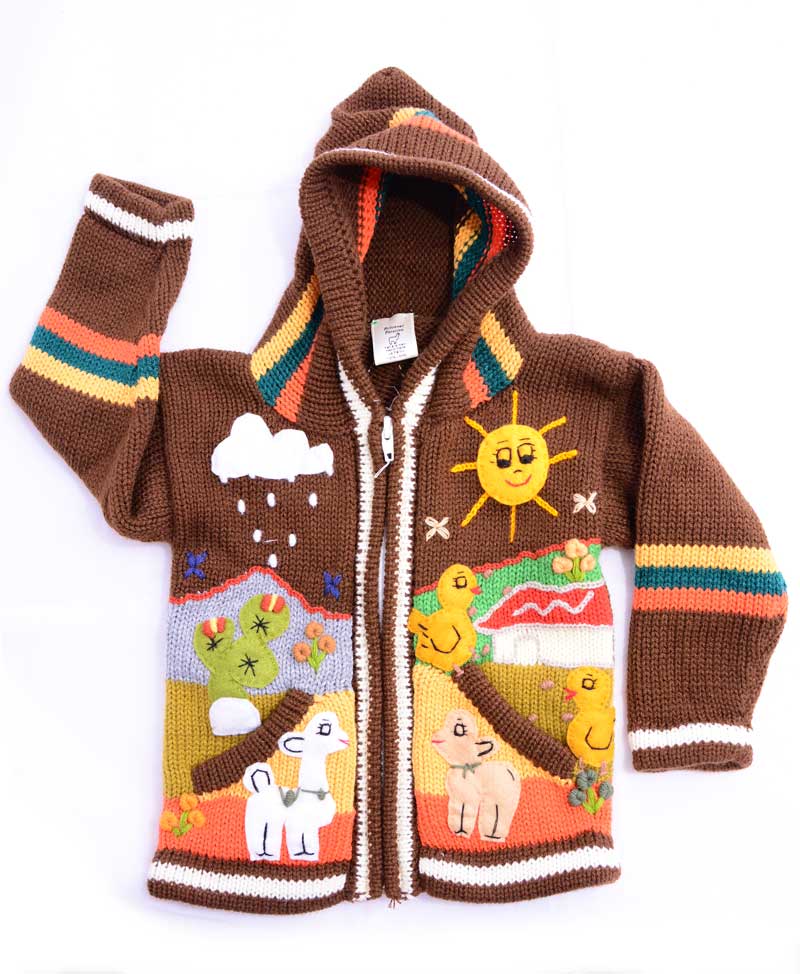 jacket for kids peru brown