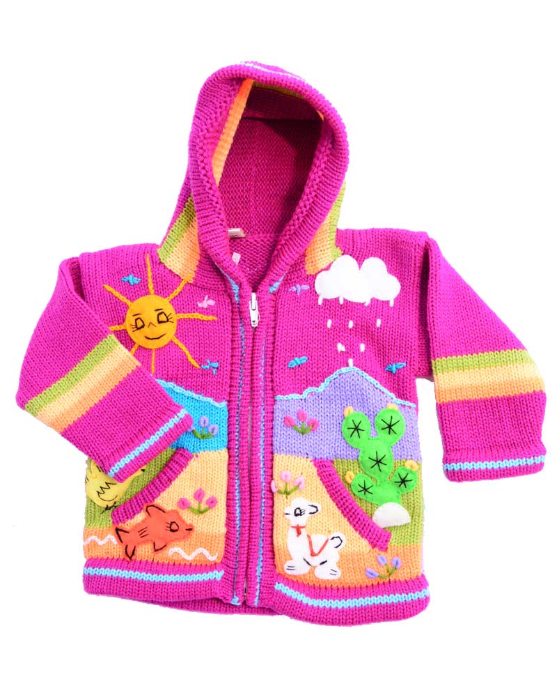 jacket for kid made in peru pink