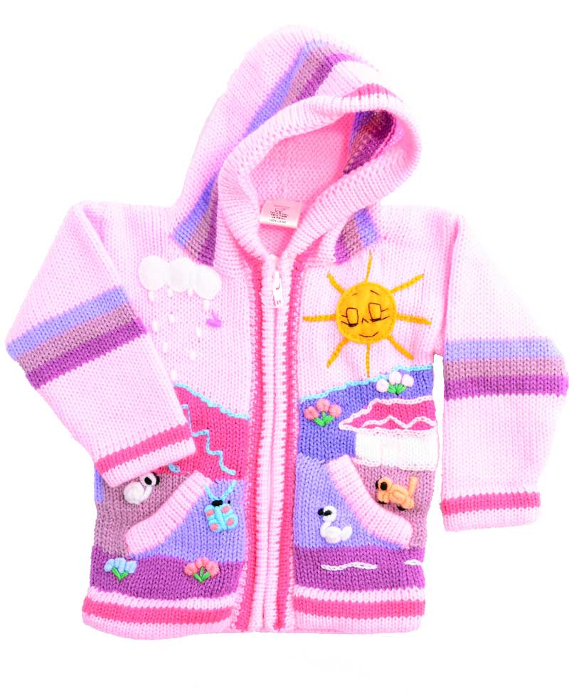 jacket for kid made in peru pink