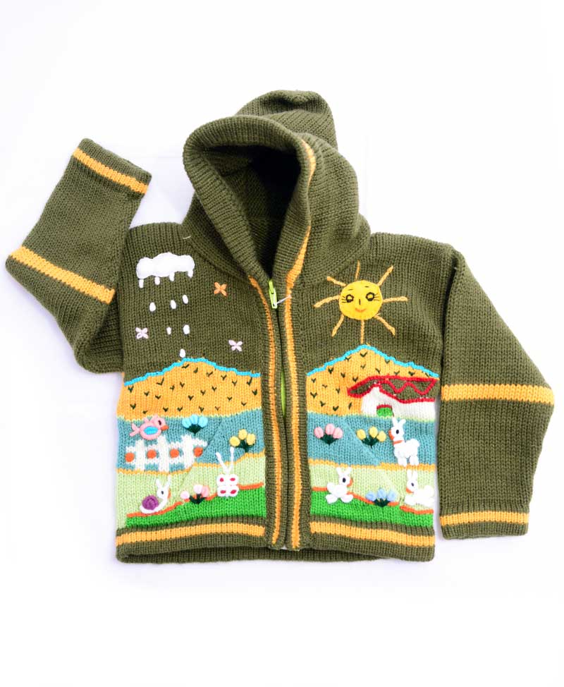 jacket for kids peru green