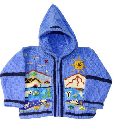 jacket for kid made in peru blue