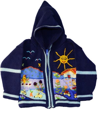 jacket for kid made in peru dark blue