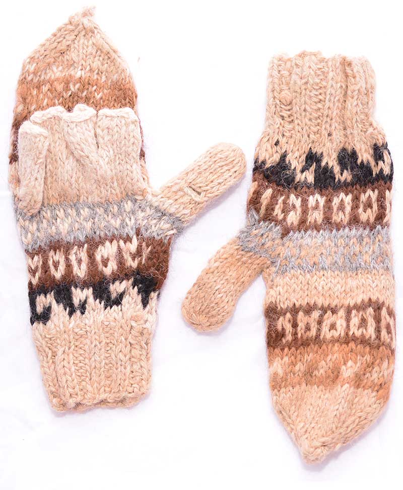 Alpaca mittens for women - Beige
