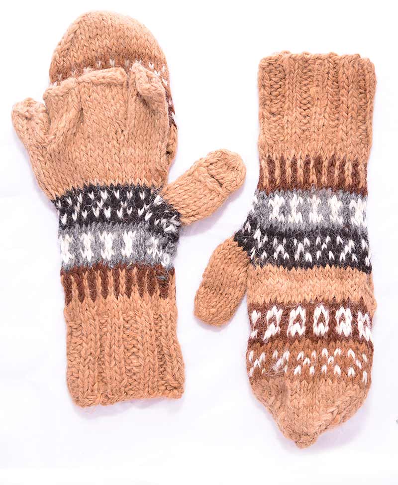 Alpaca mittens for women - Beige