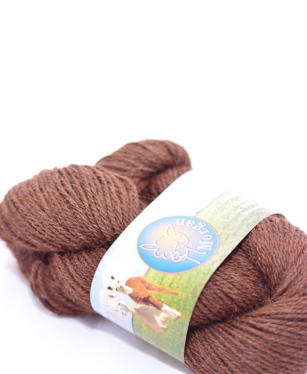 pure alpaca wool from quebec - brown