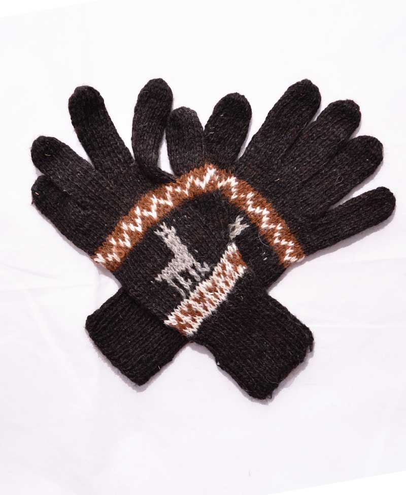 gants alpaga noir