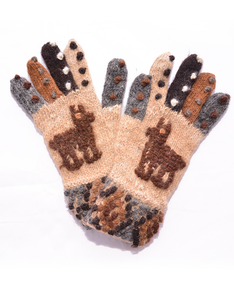 gants alpaga Pérou beige