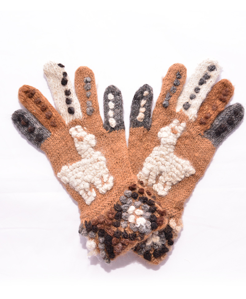 gants alpaga Pérou blanc
