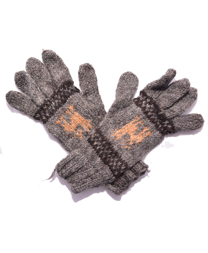 gants alpaga 100% gris