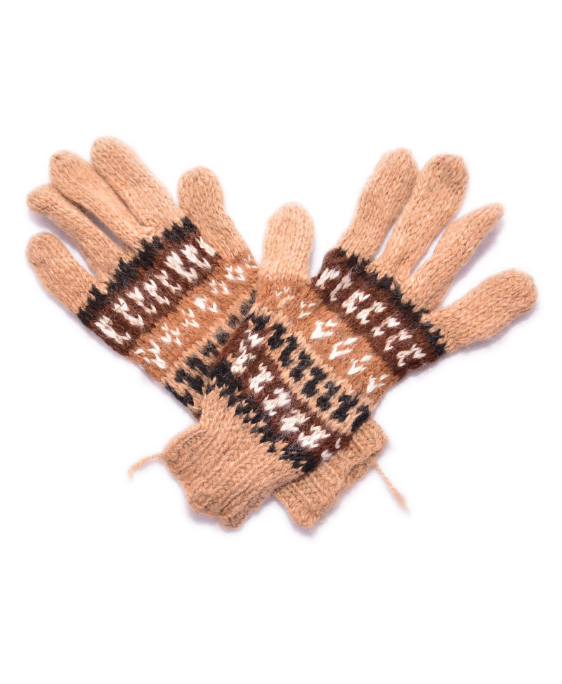 gants alpaga brun