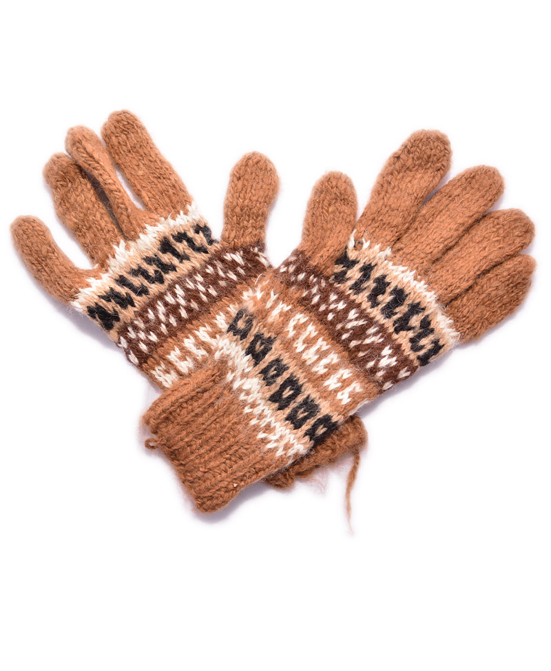 gants alpaga brun