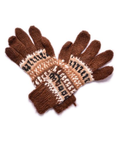 gants alpaga brun foncé