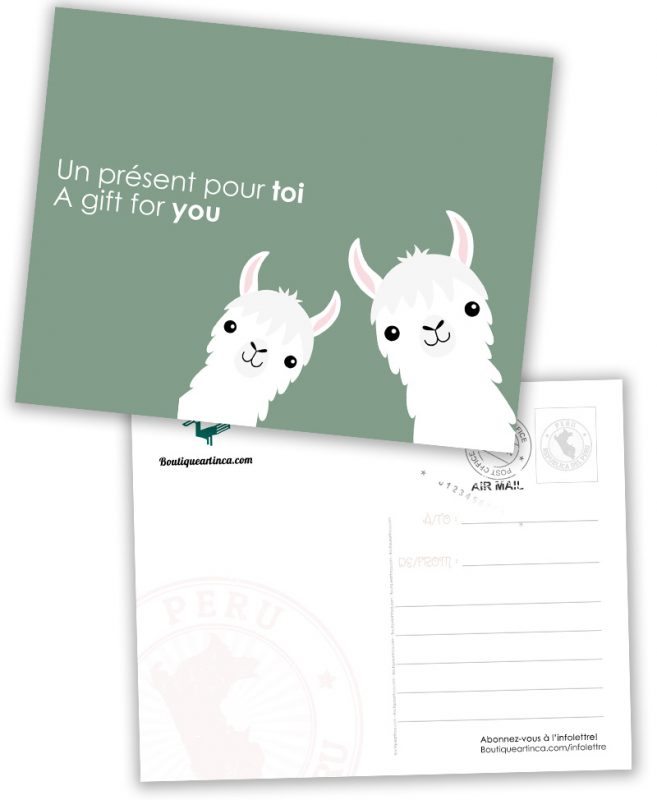 carte de souhaits alpaga