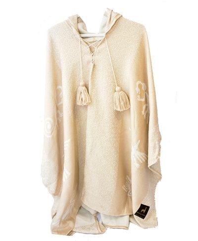 Poncho péruvien alpaga nazca beige