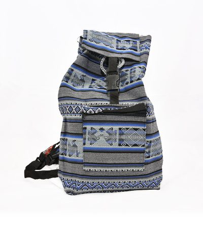 sac à dos péruvien gris et bleu