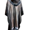 Equator poncho with collar brown