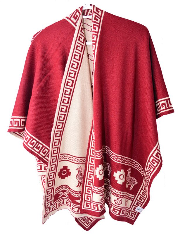 Ruana pérou bourgogne